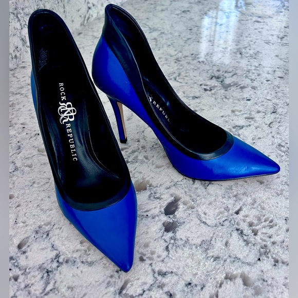 Rock & Republic Shoes - 🔥WORN ONCE🔥 Rock and Republic Crissie Stiletto Pump Royal Blue w Black Trim 6
